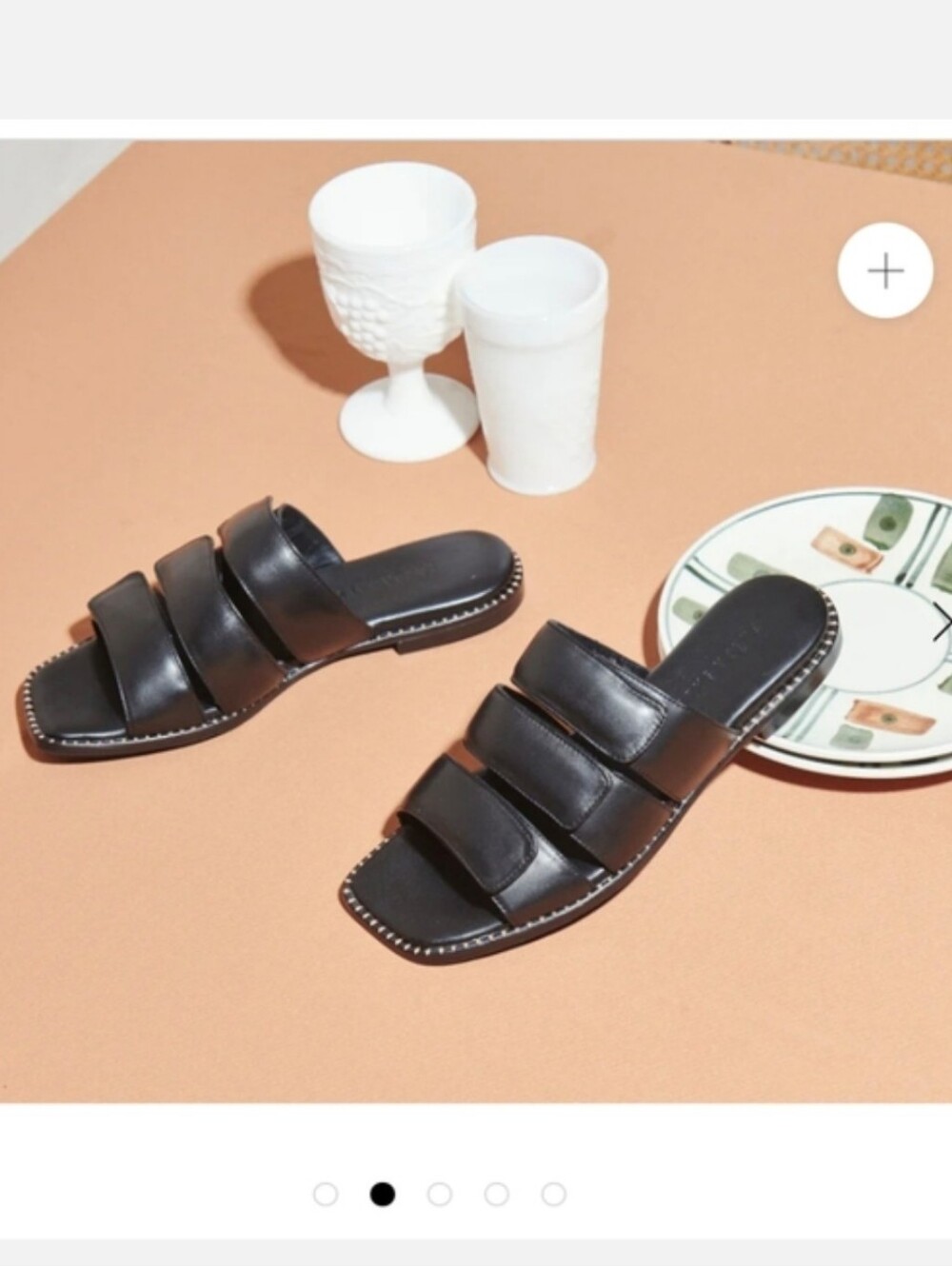Freda Salvador Black Leather Sandals Size 7.5
